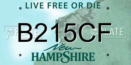B215CF New Hampshire License Plate