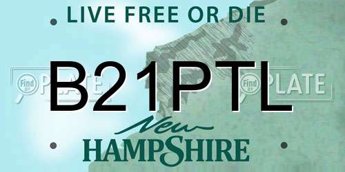 B21PTL New Hampshire License Plate