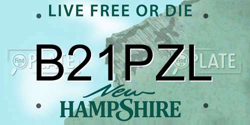 B21PZL New Hampshire License Plate