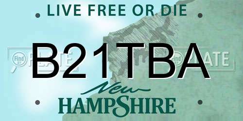 B21TBA New Hampshire License Plate