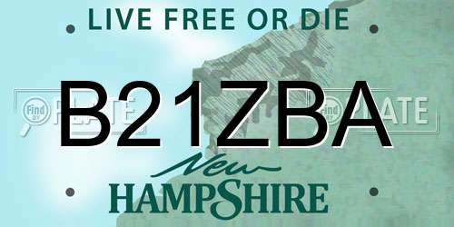 B21ZBA New Hampshire License Plate