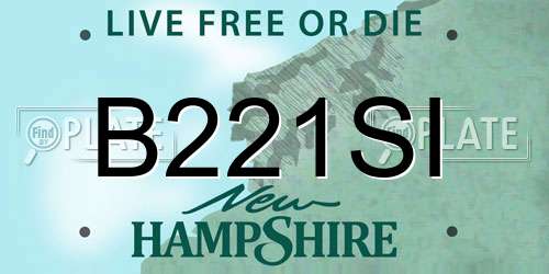 B221SI New Hampshire License Plate