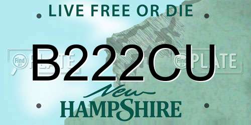 B222CU New Hampshire License Plate
