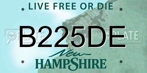 B225DE New Hampshire License Plate