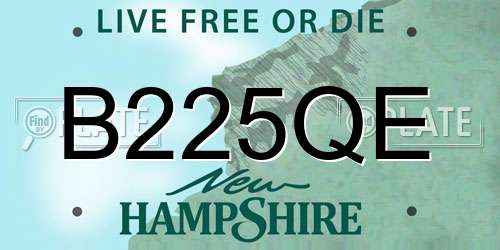 B225QE New Hampshire License Plate