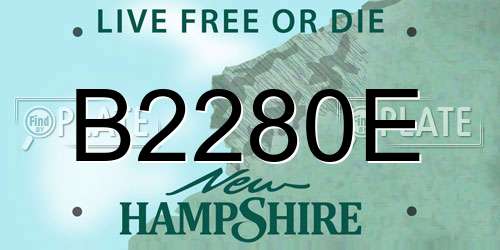 B2280E New Hampshire License Plate