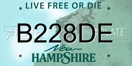B228DE New Hampshire License Plate