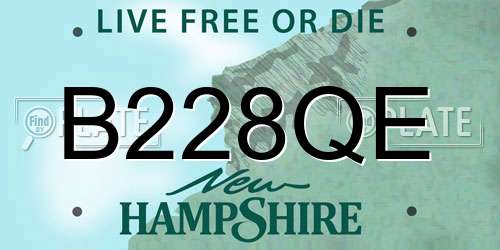 B228QE New Hampshire License Plate