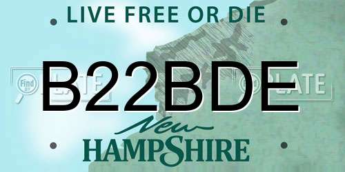 B22BDE New Hampshire License Plate