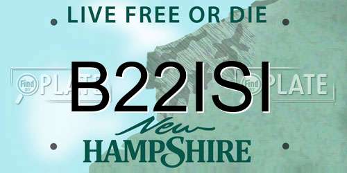 B22ISI New Hampshire License Plate