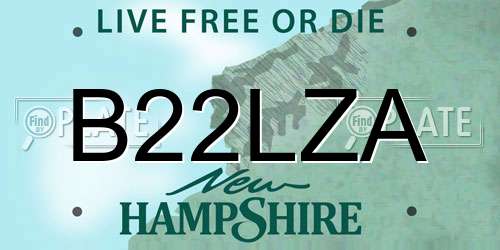 B22LZA New Hampshire License Plate