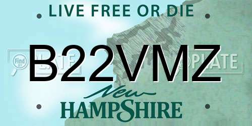 B22VMZ New Hampshire License Plate