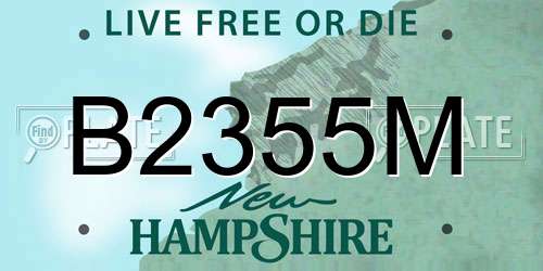 B2355M New Hampshire License Plate