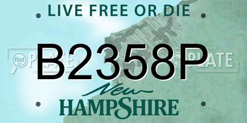 B2358P New Hampshire License Plate