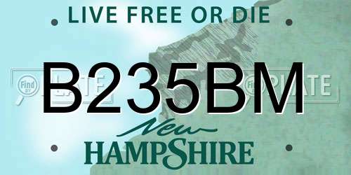 B235BM New Hampshire License Plate