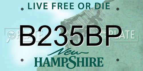 B235BP New Hampshire License Plate