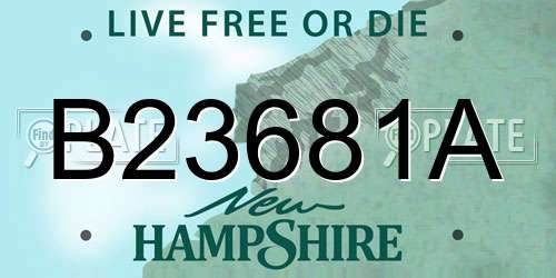 B23681A New Hampshire License Plate