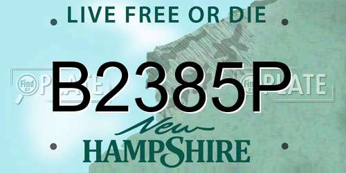 B2385P New Hampshire License Plate