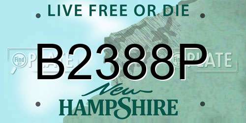 B2388P New Hampshire License Plate