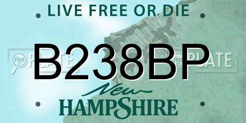 B238BP New Hampshire License Plate