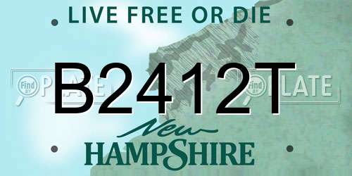 B2412T New Hampshire License Plate