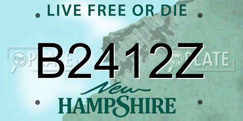 B2412Z New Hampshire License Plate