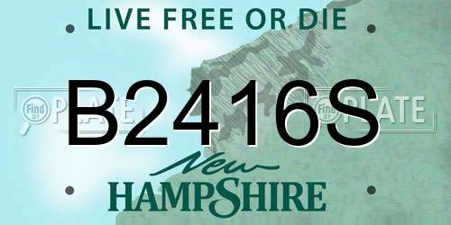 B2416S New Hampshire License Plate