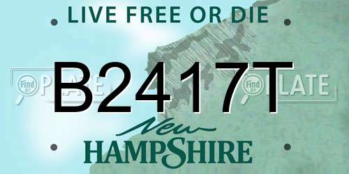 B2417T New Hampshire License Plate