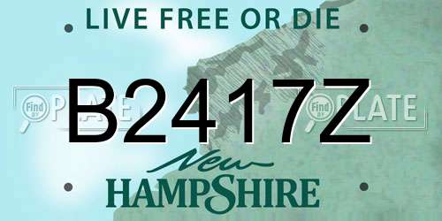 B2417Z New Hampshire License Plate