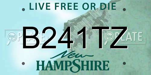 B241TZ New Hampshire License Plate