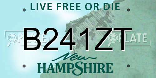 B241ZT New Hampshire License Plate