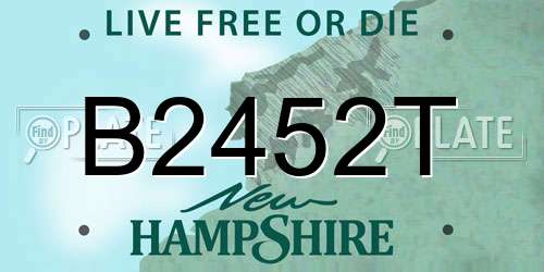 B2452T New Hampshire License Plate