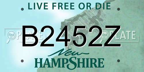 B2452Z New Hampshire License Plate