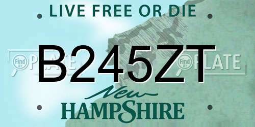 B245ZT New Hampshire License Plate