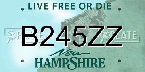 B245ZZ New Hampshire License Plate