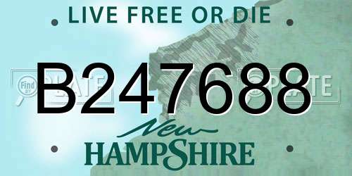 B247688 New Hampshire License Plate