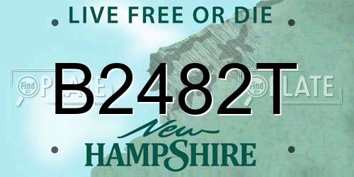 B2482T New Hampshire License Plate