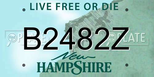B2482Z New Hampshire License Plate