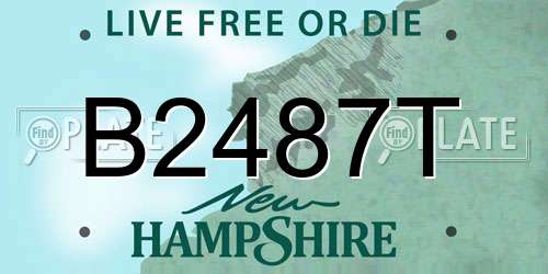 B2487T New Hampshire License Plate