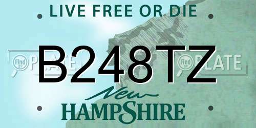 B248TZ New Hampshire License Plate