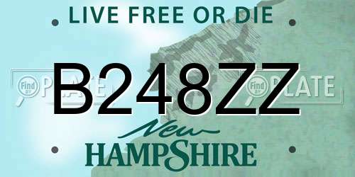 B248ZZ New Hampshire License Plate