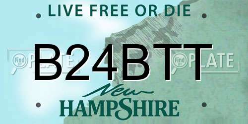 B24BTT New Hampshire License Plate