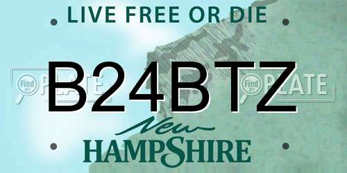 B24BTZ New Hampshire License Plate