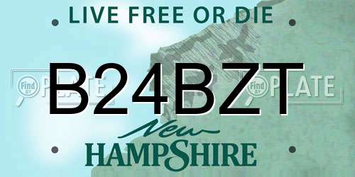 B24BZT New Hampshire License Plate