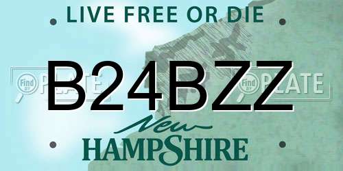 B24BZZ New Hampshire License Plate