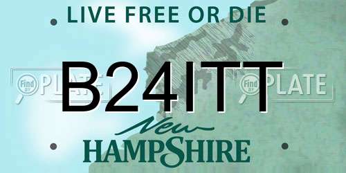 B24ITT New Hampshire License Plate