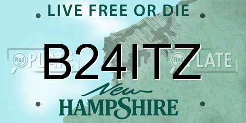 B24ITZ New Hampshire License Plate