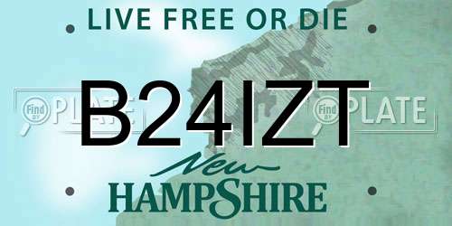 B24IZT New Hampshire License Plate