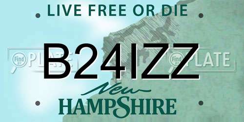 B24IZZ New Hampshire License Plate
