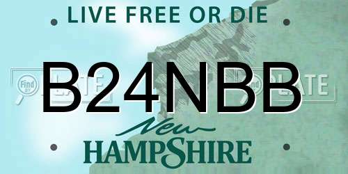 B24NBB New Hampshire License Plate